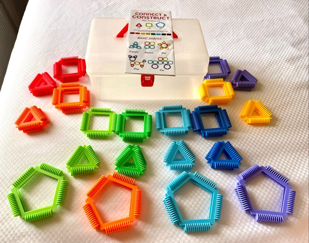 Connect & Construct 38 of 40 Piece Building Set (STEM Jr.) blocks shapes